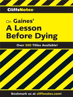 cover image of CliffsNotes on Gaines' a Lesson Before Dying